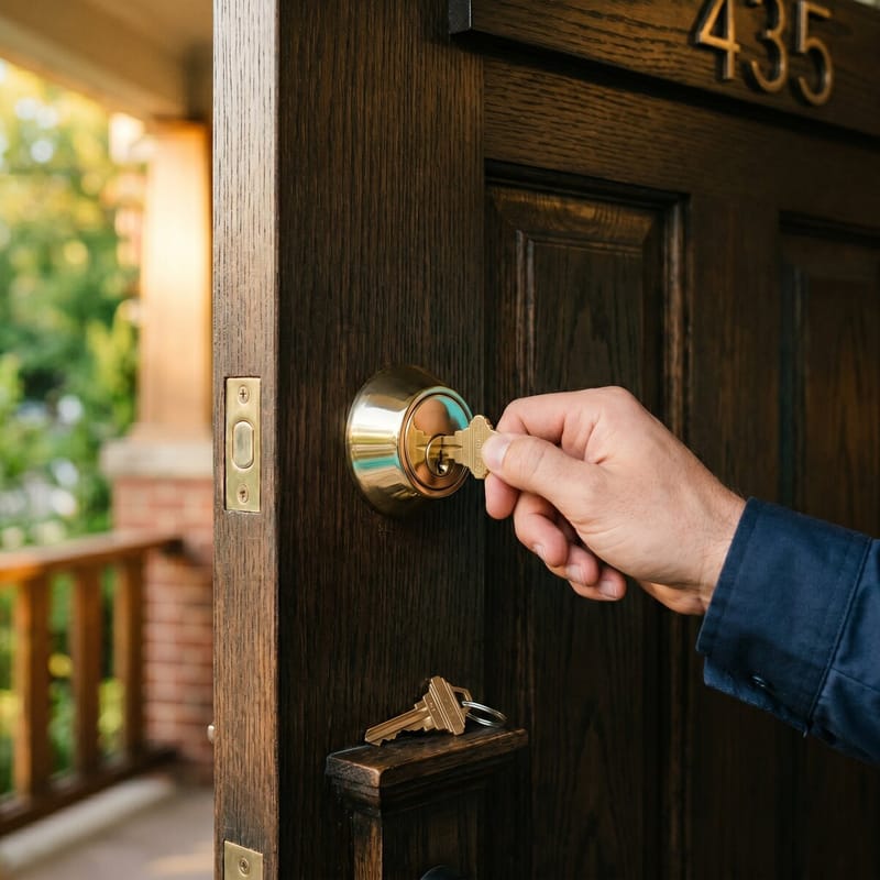 Residential locksmith installing a new lock in Atlanta
